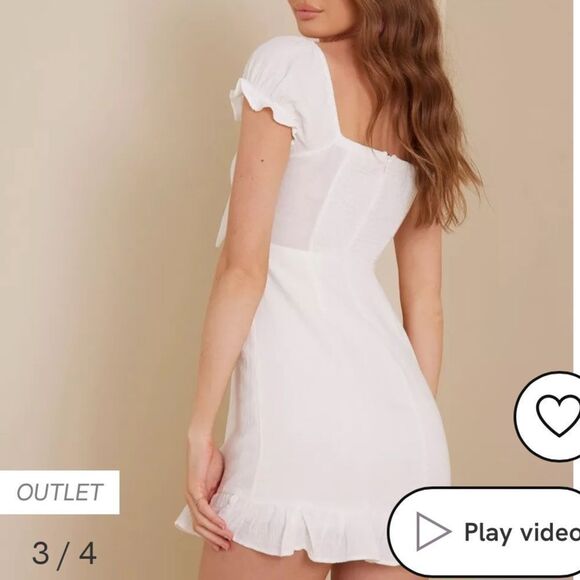 LOVE TRIANGLE
SWEET SENSATION TIE FRONT S/S MINI DRESS WHITE M NWT - Picture 2 of 8